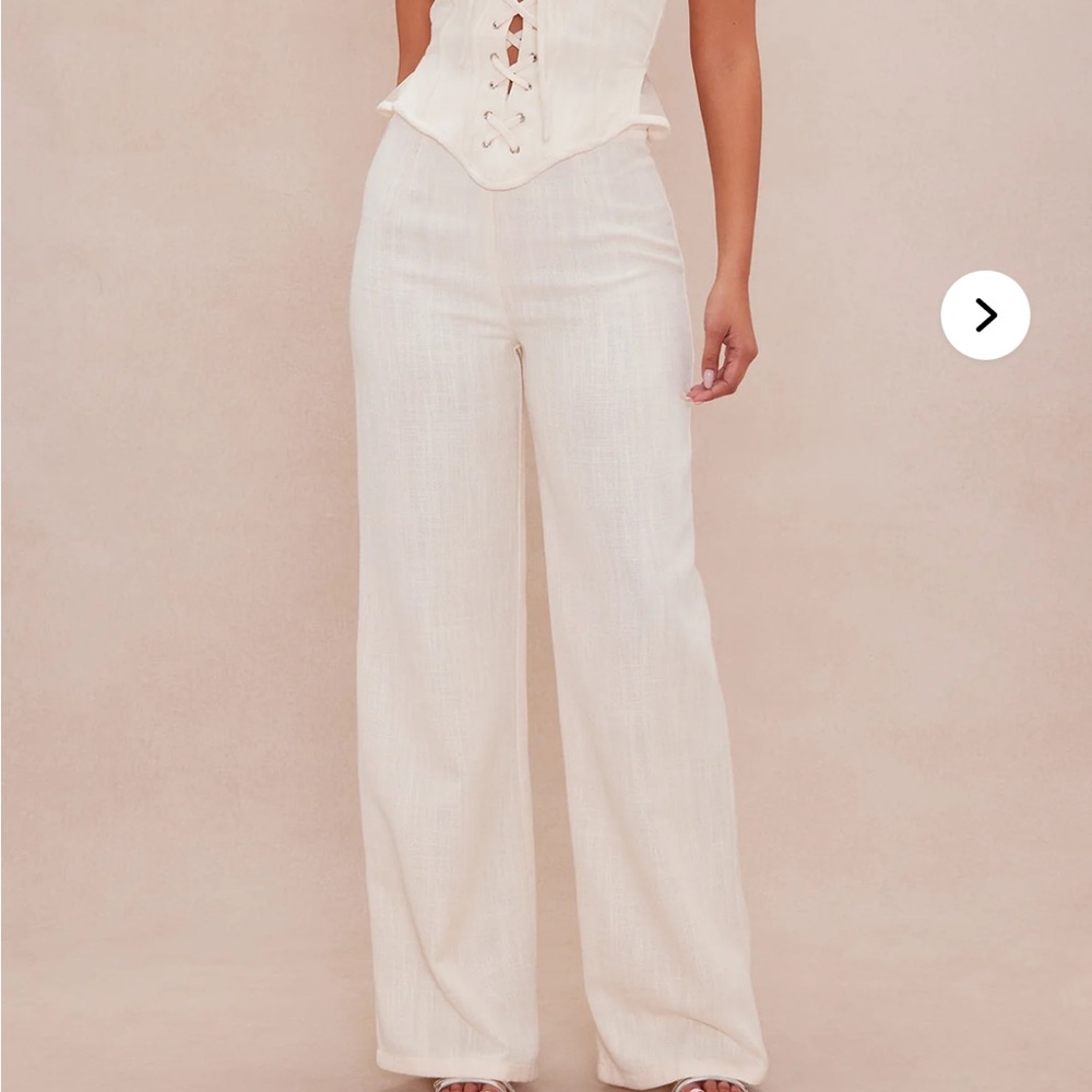 Fashion Nova Cream Wide Leg Pants